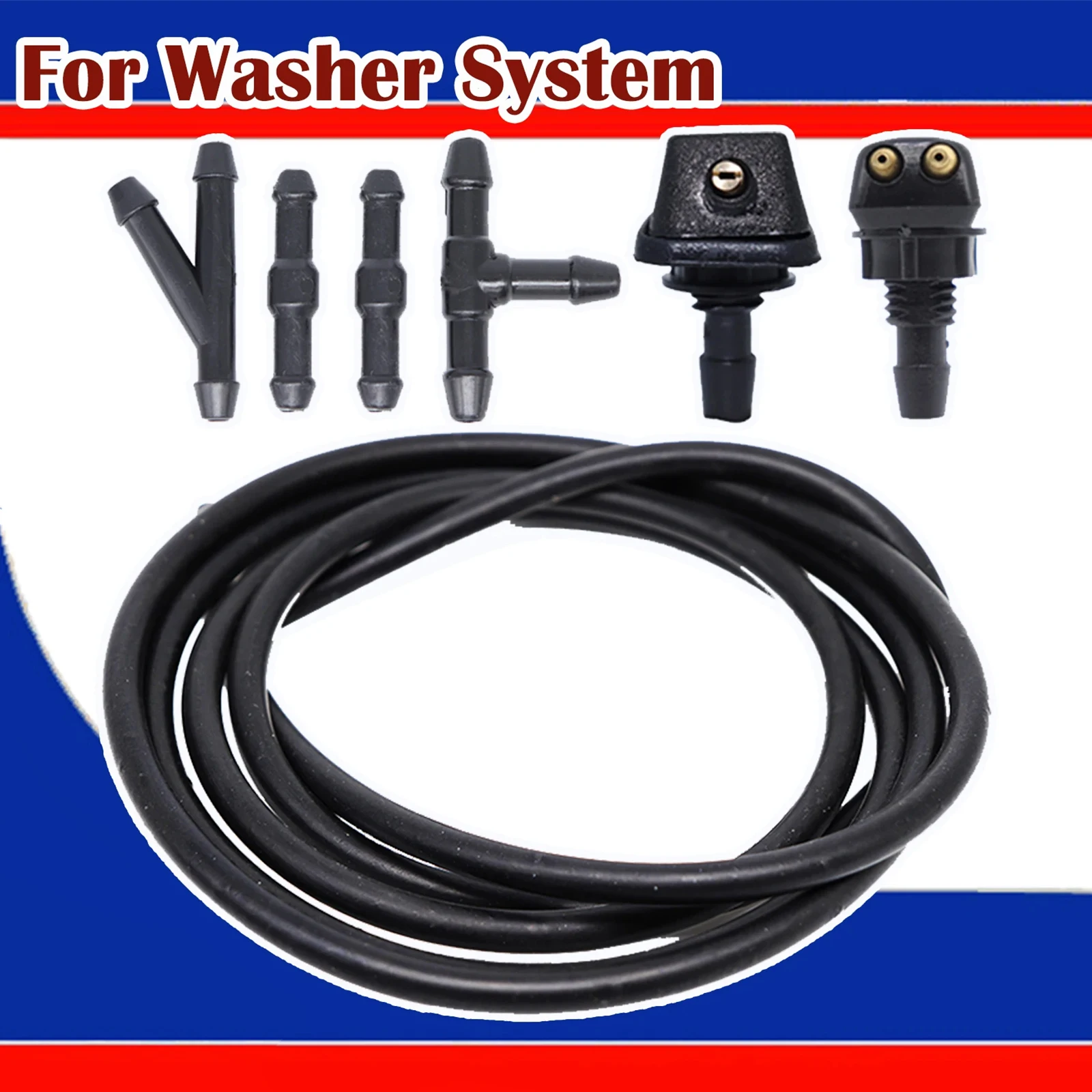 

Universal Car Auto Windshield Washer Hose Wiper Blade Pipe Jet Spray Nozzle Water Fluid Tube Joiner Connector Replacement Kit