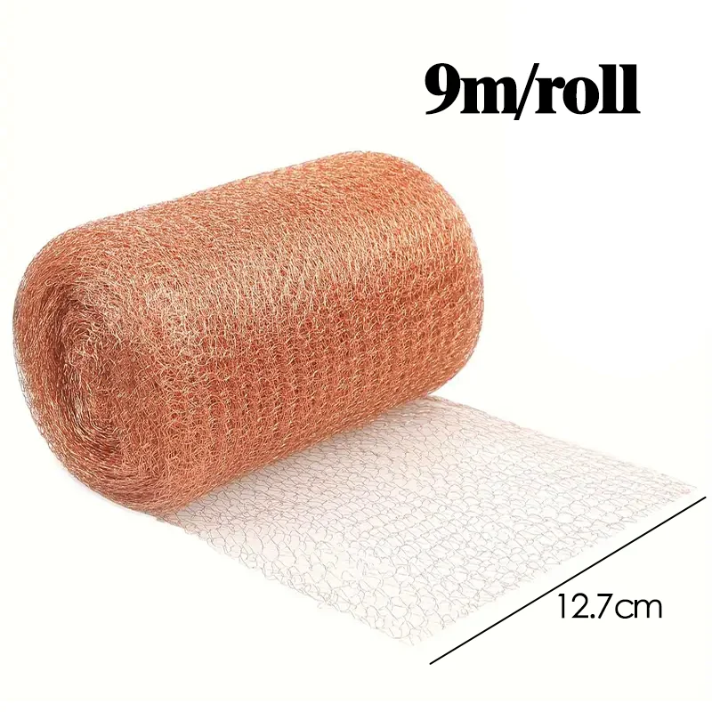 NONE 1–15 m Anti-Schädlings-Kupfergeflecht, Kupfergeflecht, Rolle für Mäuse, 12,7 cm reines Kupfergeflecht, Anti-Schnecke, Kupferdraht, Kupfergeflecht, Gartenbedarf 4
