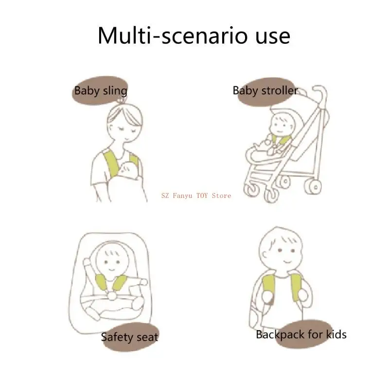 

96GC Baby Safety Belt Accessories Cushion Shoulder Strap Cover Chest Protections