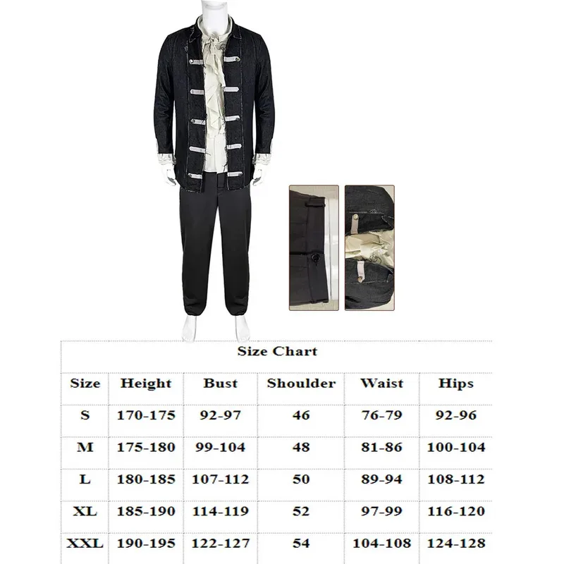 COSda @ كوسبلاي @ ذكر بيلي كوس بوتشرسون معطف كوسبلاي سروال قميص ربطة عنق زي حفلة فيلم بوكوس هالوين كرنفال لعب الأدوار O
