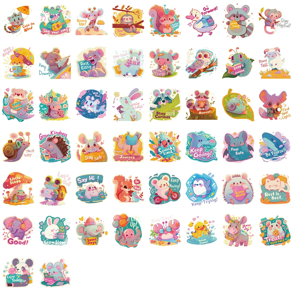 10/30/50pcs Kawaii Dessin Animé Dopamine Animaux Autocollants Mignon Esthétique Autocollants Enfant Jouet BRICOLAGE Papeterie Bagages Téléphone Graffiti Autocollant