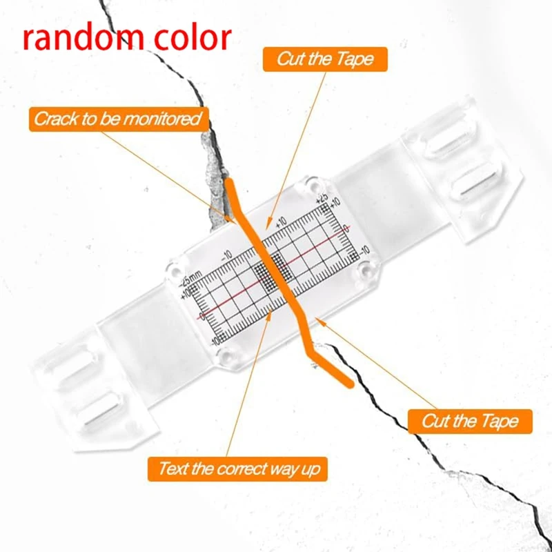 B63B-2Pcs Crack Monitoring Record, Plus Tell Tale Corner Crack Monitor For The Standard Crack And Corner Tell Tale Record