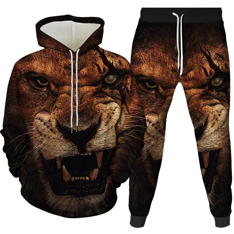 New Style Lion\'s Head 3D Printing Men\'s Fashion Hoodie Spring And Autumn Men\'s Hooded Hoodie Casual Comfortable Loose Suits