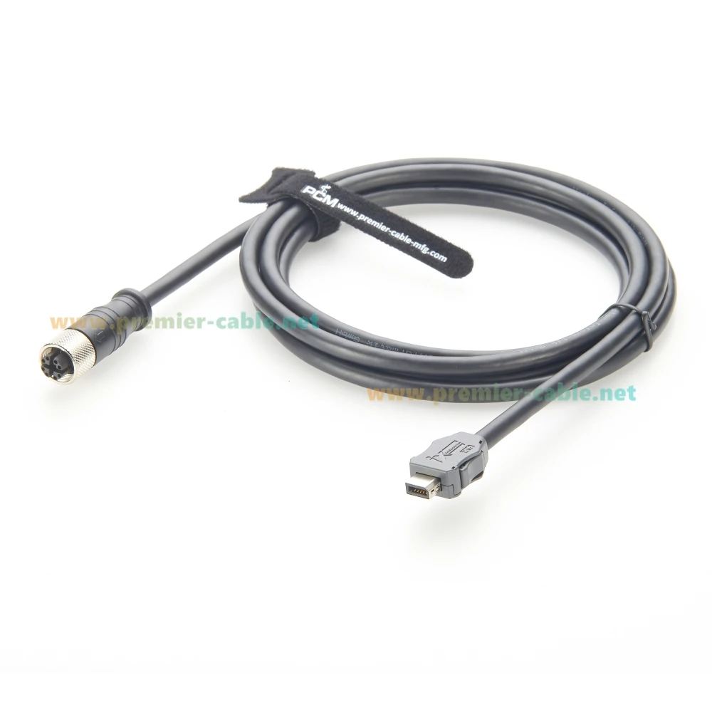 IX40G-A-10S-CV(7.0) IX A Key to M12 X Code Female Cable IX Industrial Cat6A Ethernet Double Shielded SFTP for Industrial Switch