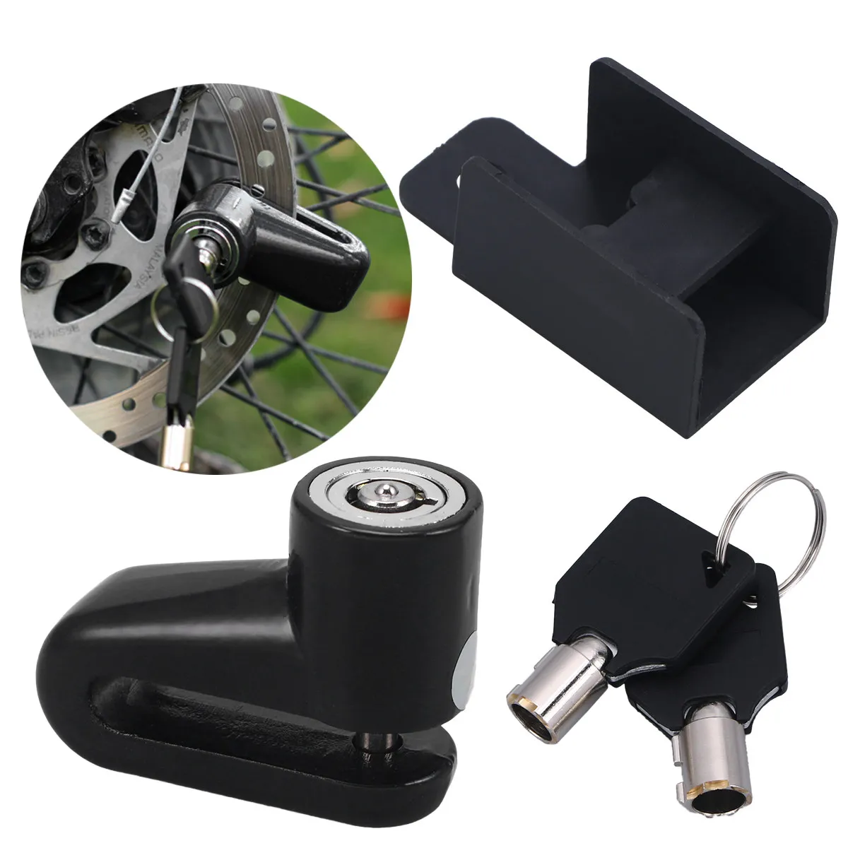 Anti Theft Disc Brake Lock for Motorcycle Scooter Bicycle Lock Heavy Duty Metal Build Locking