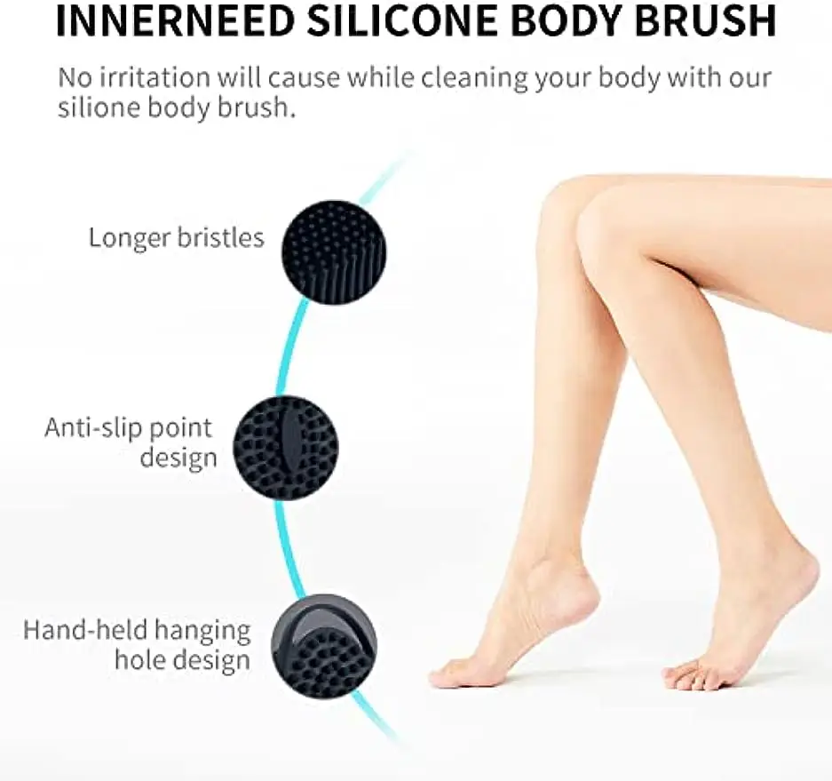 Silicone Body Scrubber, Silicone Loofah, Body Wash Scrubber, Body Scrub Brush, Body Scrubbers for Use in Shower, Silicone Loofah