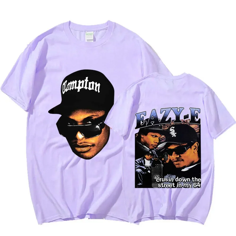 90s Rapper Eazy E Graphic T Shirt Men Vintage Harajuku T-shirts Short Sleeve Oversized Cotton T-shirt Hip Hop Streetwear Tees