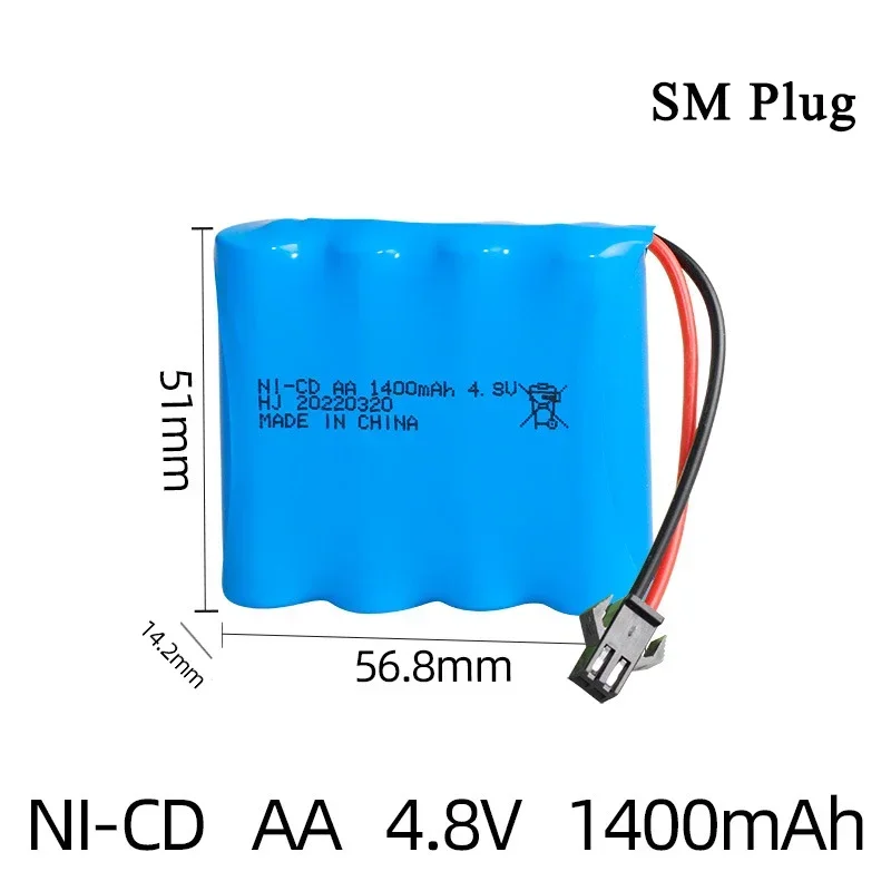 4.8V 1400mAh RC Auto Batterij Vrachtwagens Speelgoed Oplaadbare Batterijen AA NI-CD Batterij Voor Rc Speelgoed Auto's Tanks Robots Guns Boten