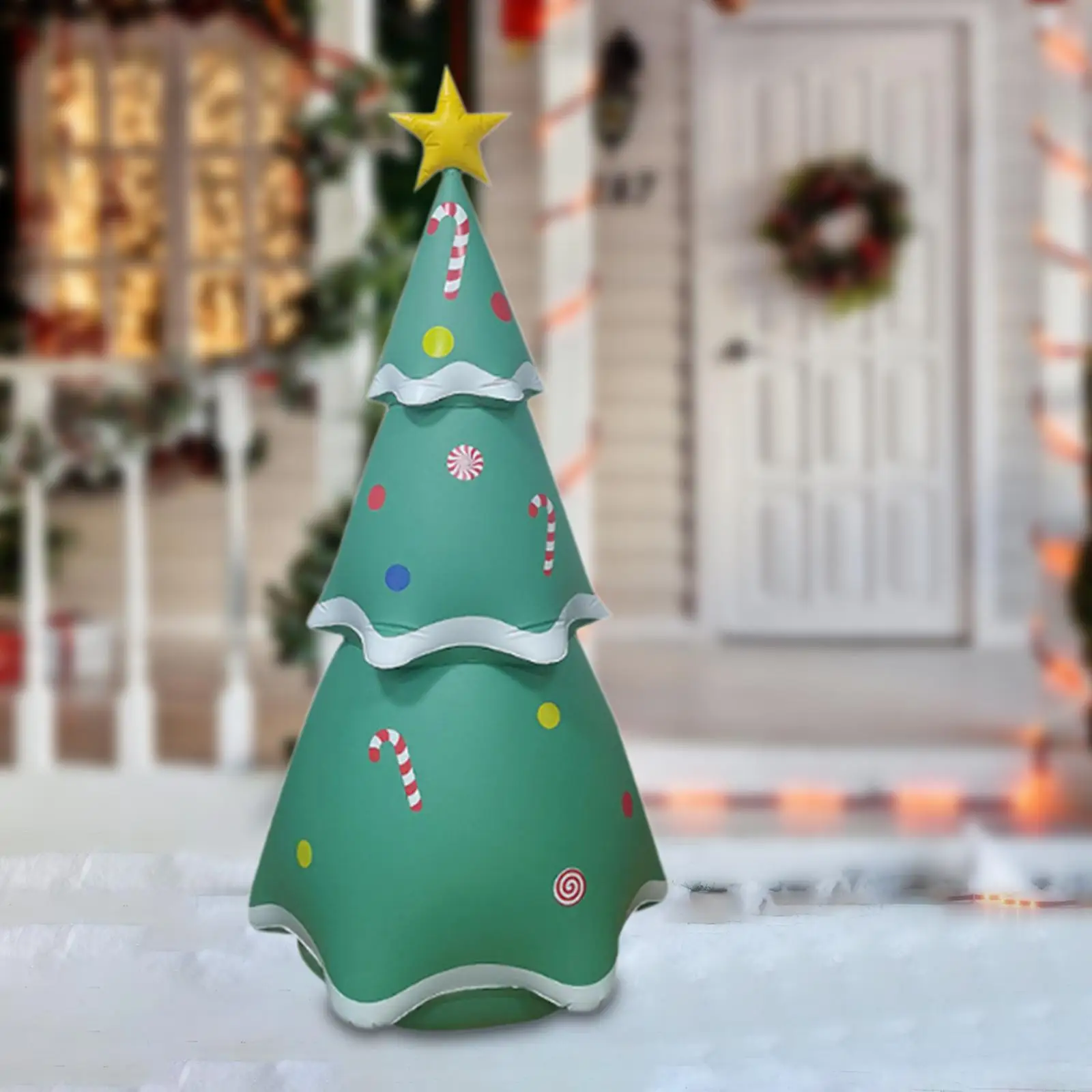 Inflatable Christmas Tree Holiday Gift with LED Light for Party Patio Lawn