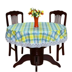 Pastorale Pvc Ronde Tafelkleed Waterdicht Oilproof Plastic Tafel Covers Bloemen Gedrukt Lace Edge Anti Hot Koffietafel Doeken
