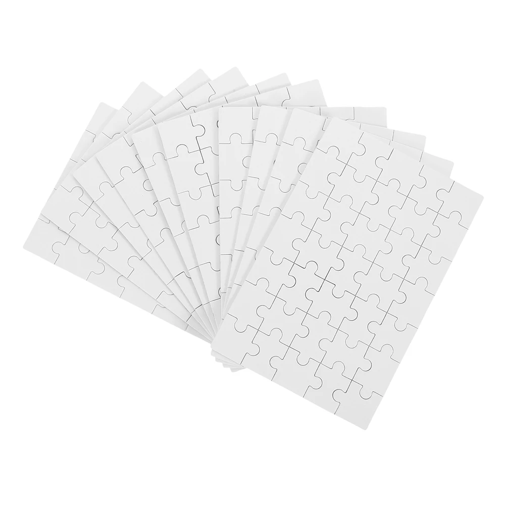 

12pcs Blank Puzzle Wooden DIY Jigsaw Toy Heat Transfer Sublimation Pieces Cognitive Plaything For Kids Education