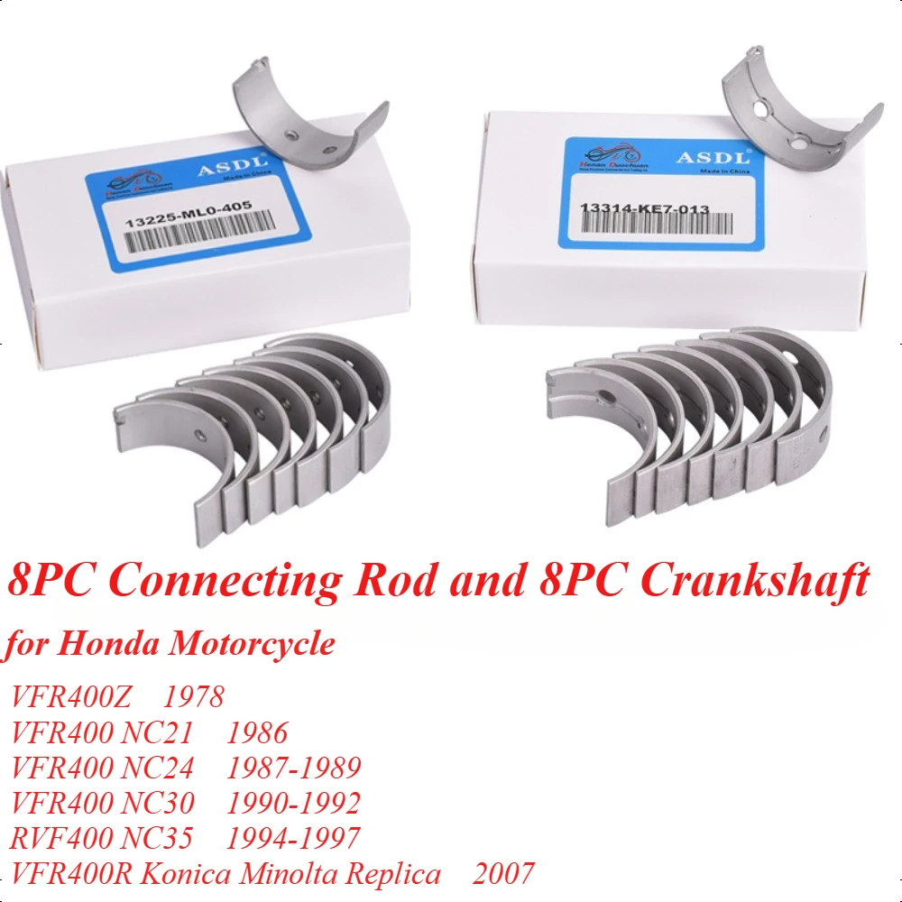 

Motorcycle Connecting Rod Crankshaft Main Bearing for Honda VFR400Z 1978 VFR400 NC21 NC24 NC30 NC35 VFR400R Konica