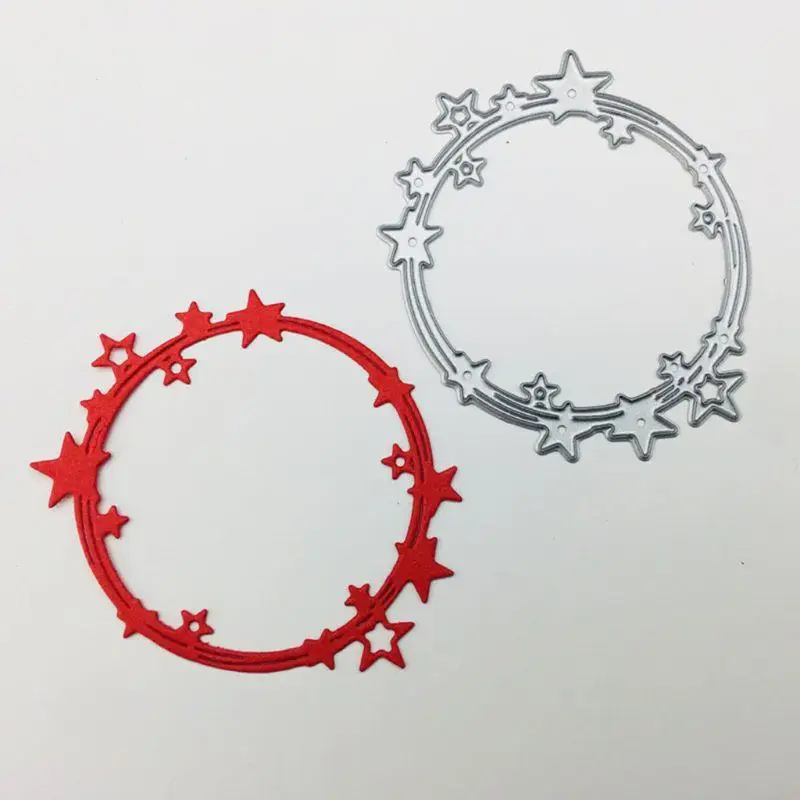 H9EC Star Circle Circle Metal Cutting Dies stencil jooking การทำอัลบั้ม DIY อัลบั้มการ์ดกระดาษการ์ดลายนูน
