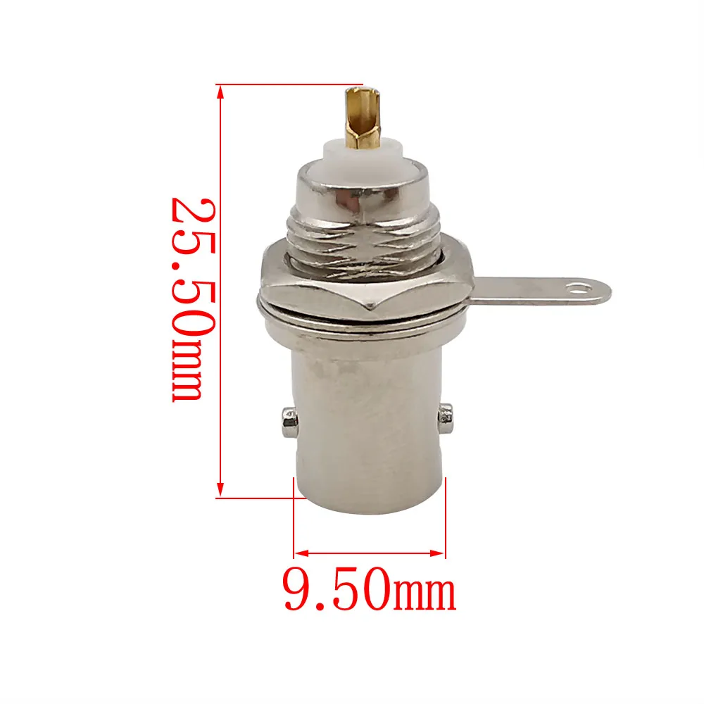 5Pcs/lot Silver BNC Female Jack Chassis Panel Mount Solder Type Connector Coaxial Cable Adapter for Oscilloscope Socket