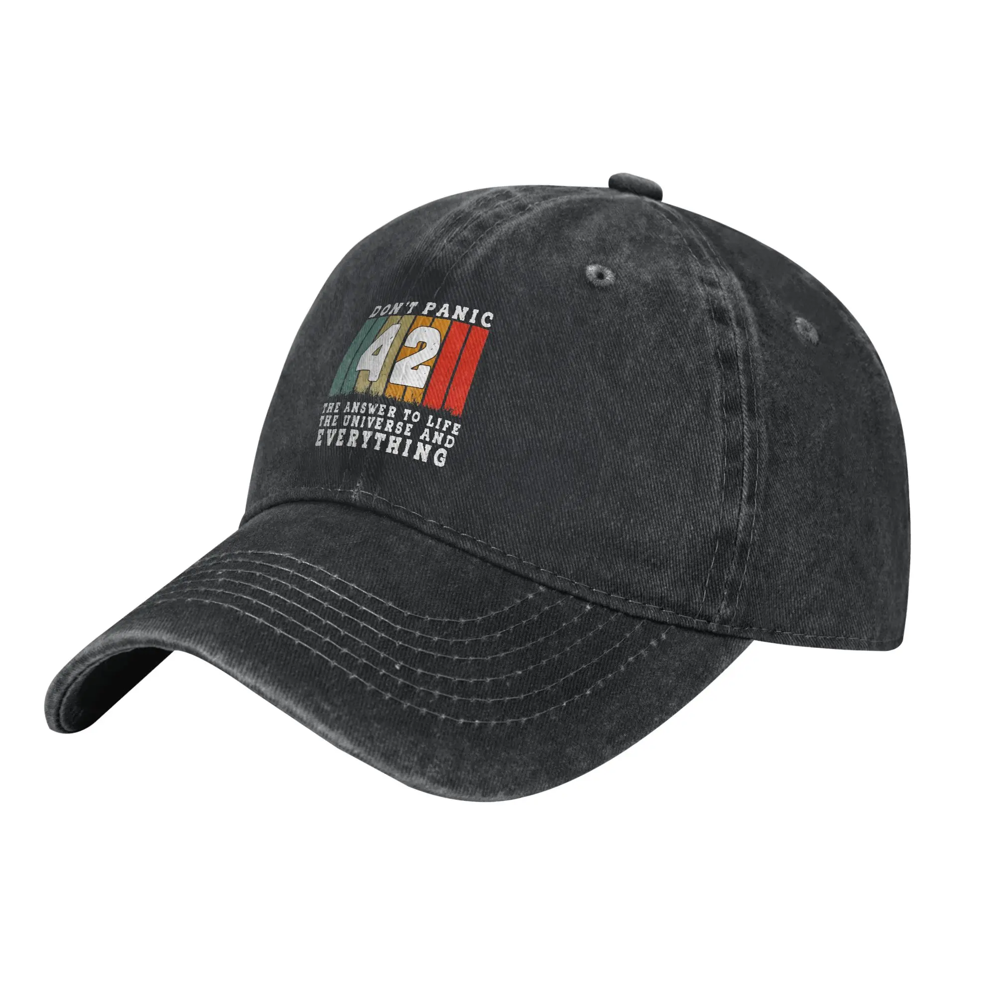 Men Women dont panic 42 The Answer To Life The Universe And Everything Douglas Adams  Print Hats Fashion Washed  Baseball Cap