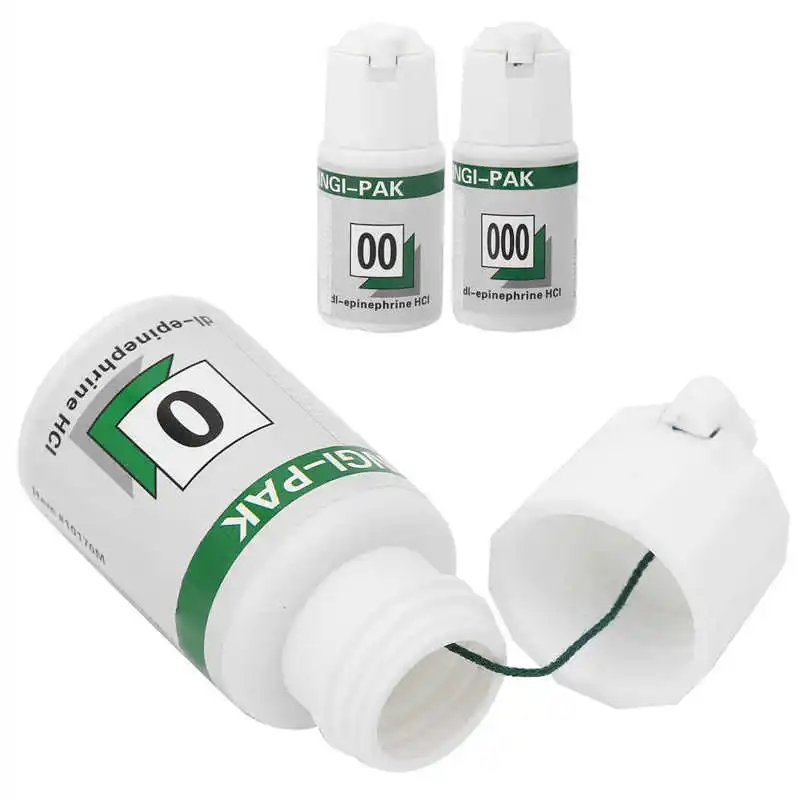 Fio dental Cabo de Retração Gingival, Linha de Goma de Algodão Verde, Material Dentista, Material Odontológico, Descartável, Tamanho 0 00 000 2m, 3 Pcs