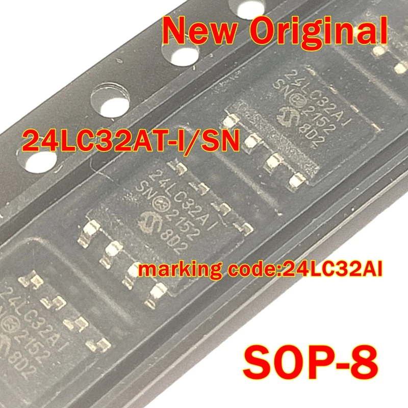 

1pcs to 100pcs 24LC32AT-I/SN SOP-8 New Original marking code:24LC32AI 32KIC Serial EEPROM