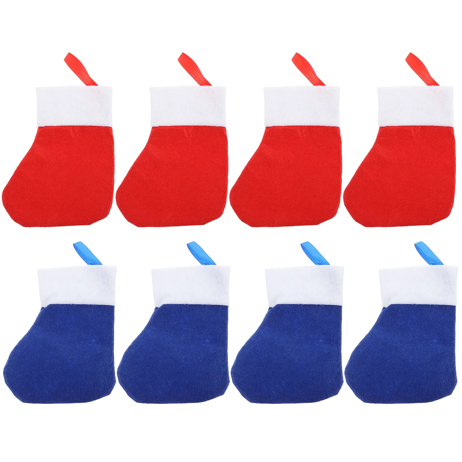 

8 Pcs Christmas Stockings Cutlery Holder Knife Fork Bag Tableware Sock Party Silverware Cloth Xmas Decoration Holiday Gift