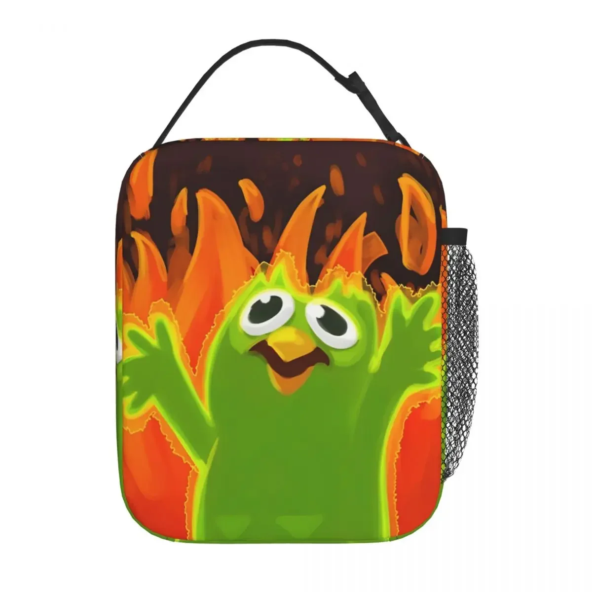 إلمو ميمي الطلاء Duolingo اكسسوارات معزول أكياس الغداء لتخزين المدرسة صناديق الطعام المحمولة الحرارية برودة صناديق الغداء