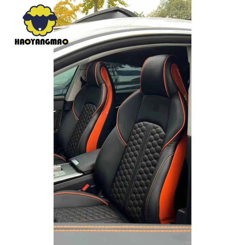 Sport Racing Custom Carbon Fiber Panel Leather Cover Bucket Upgrade RS Seats for Audi A3 A4 A5 A6 A7 Q3 Q5 Q7 Q8 Seat