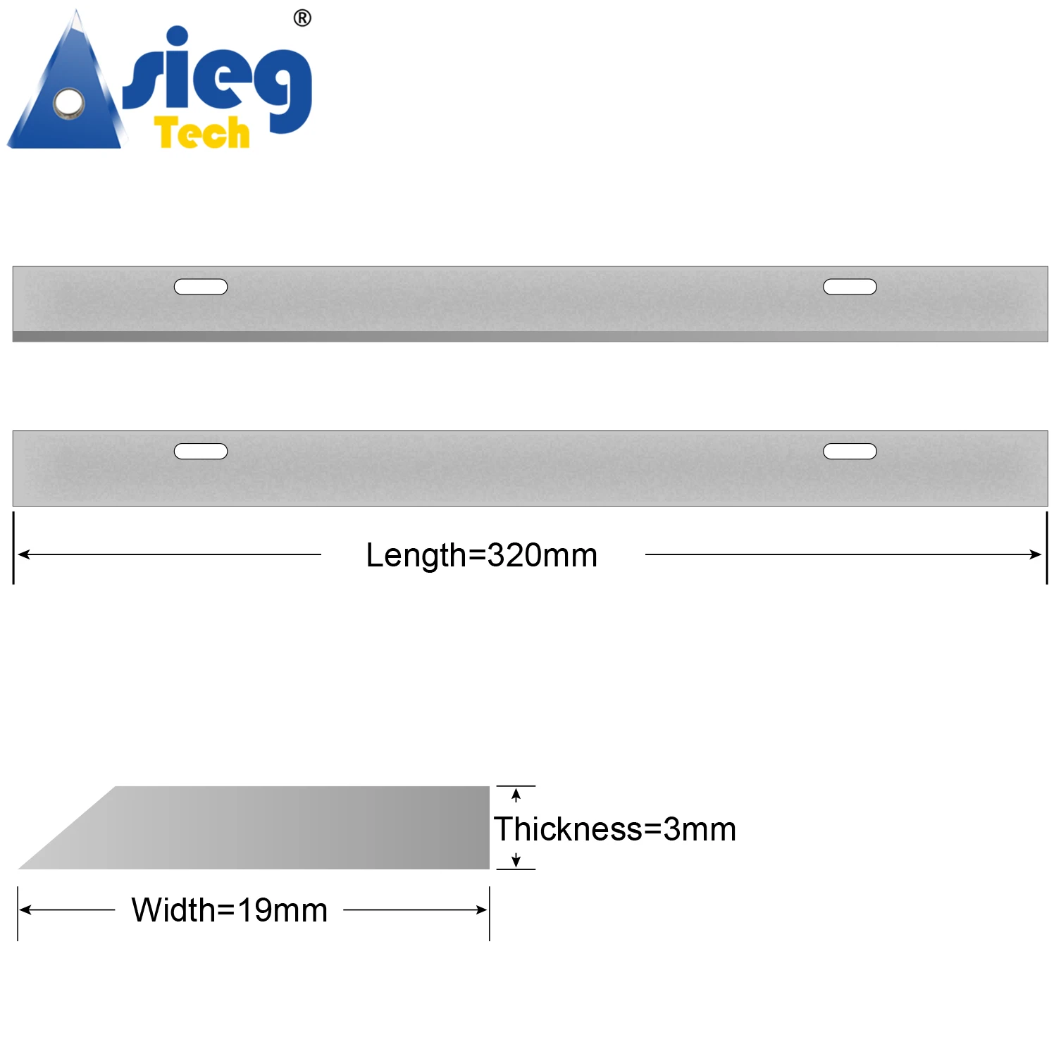 DW733 Planer Blades Jointer Knives HSS 320x19x3mm for DeWalt DW733 TYPE2 Woodworking Planer Machine - Set of 2 Pieces