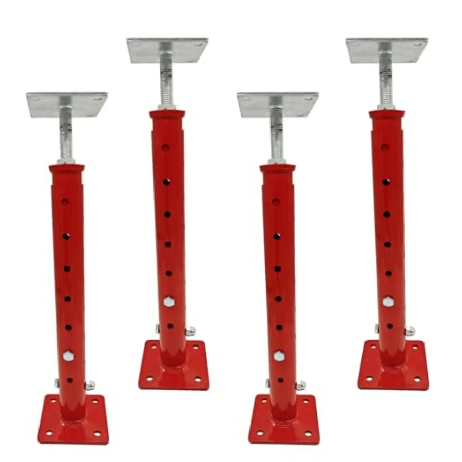 

4 PCS Basement Floor Jacks for Leveling 18.5-34.6 Adjustable Hght Load Ccity Up to 4400 lb Each Telescoping Jack with Steel Con