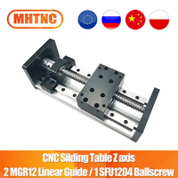 MHTNC CNC Sliding Table Z axis stage travel 100-800mm 12mm linear rail MGR12 SFU1204 ball screw Linear Actuator Bundle Kit