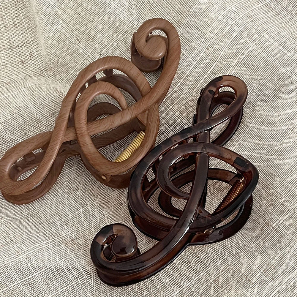 1PC 13Cm Large Wood Grain Treb - Hair Clip Claw Large ulasan dan harga