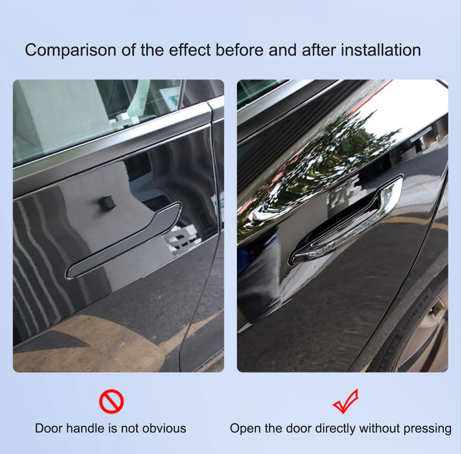 For Tesla Model3 Model Y 2024 Anti-freeze Door Handle Sticker Refit Car Accessories Trim Decoration Door Handle Protector Cover