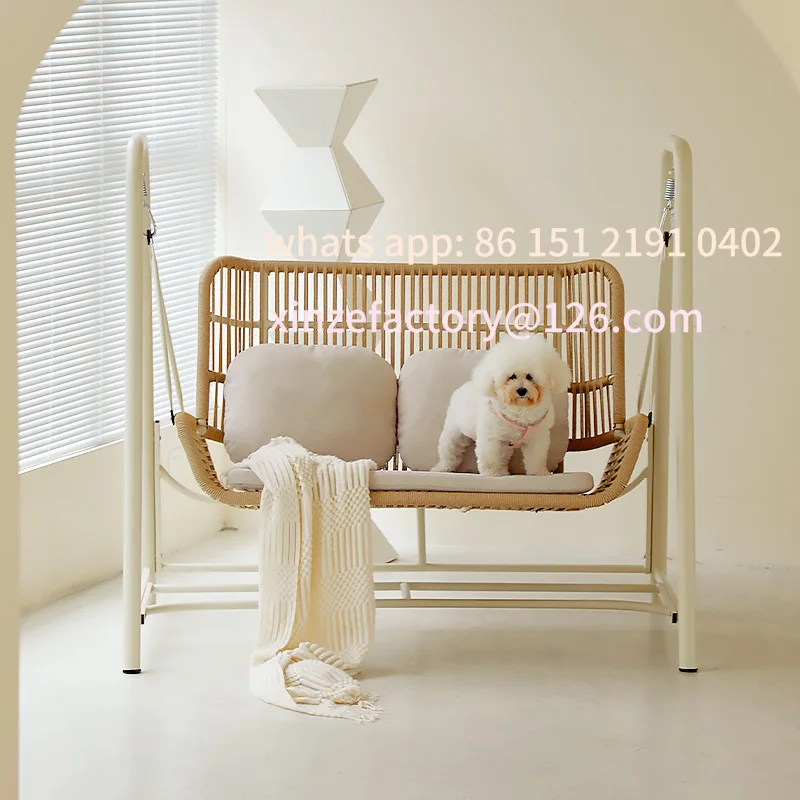 أرجوحة قابلة للتخصيص في الهواء الطلق حديقة أرجوحة الترفيه في الهواء الطلق أرجوحة مزدوجة داخلي الإنترنت المشاهير حديقة شرفة مهد كرسي هان #4