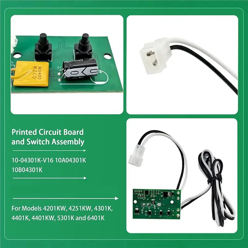 Efficientt-Replaces 10-04301K-V1.6, 10A04301K, 4201KW, 4251KW For Maxxfan RV Roof Vent Printed Circuit Board- 10-04301K-V16