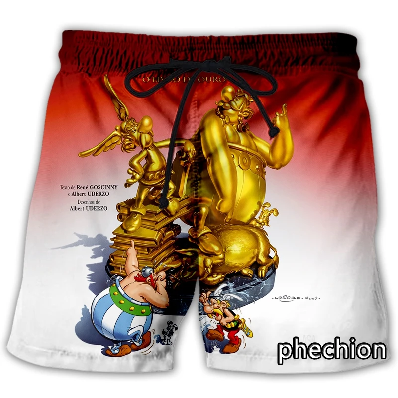 Phechion novo homem/mulher desenhos animados astérix e obelix 3d impresso calções casuais moda streetwear masculino solto calções esportivos a53