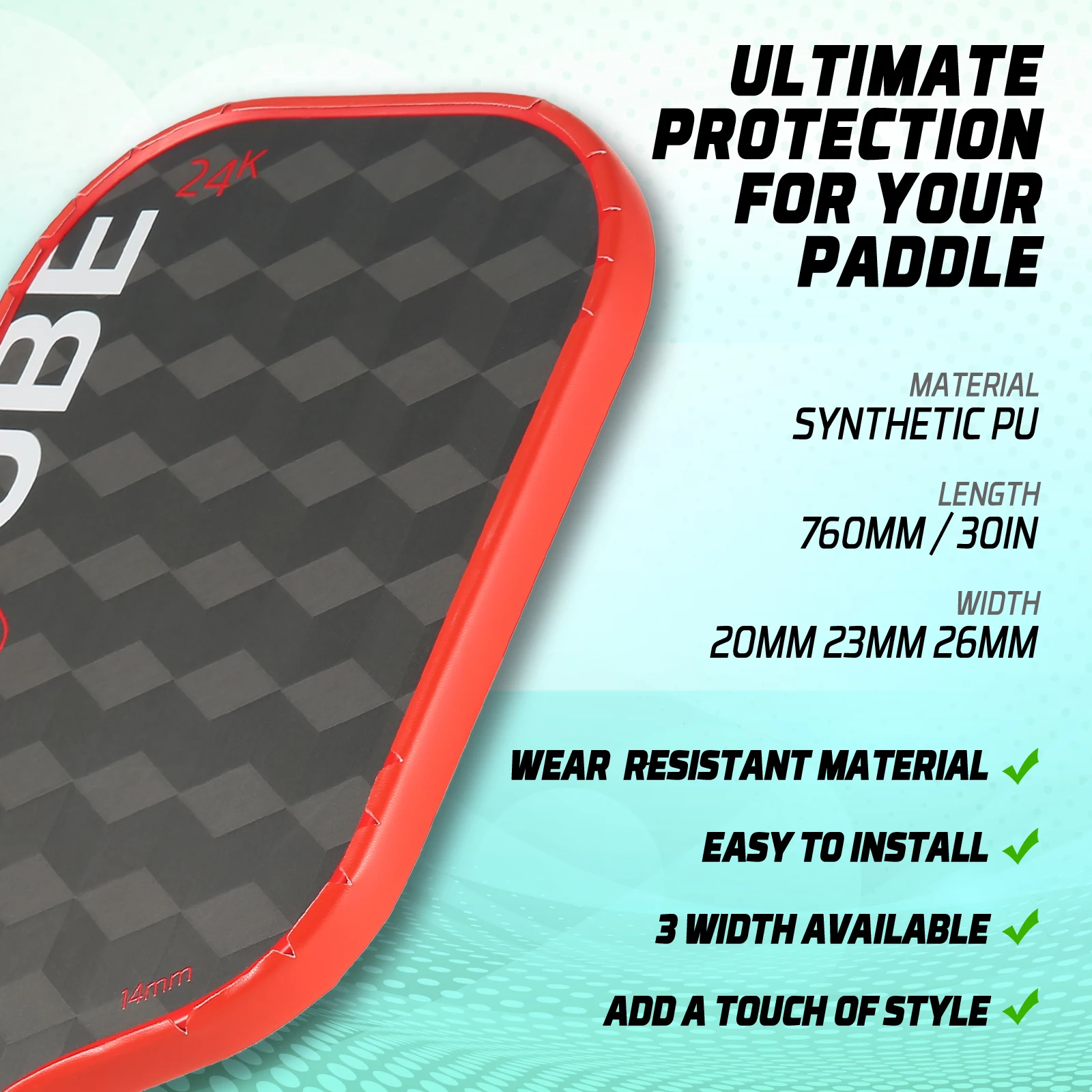 AMA SPORT 3Pcs/Pack Pickleball Paddle Protection Tape Resistant Material for Protector Pickleball Training Equipment