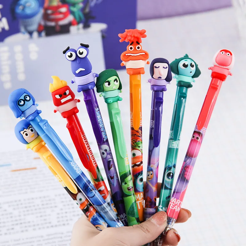 9/36pcs Inside Out 2 Doll Gel Pen Anime 0.5 Erasable Blue Writ Practice Press Sign Student Friend Interest Gift Stationery New