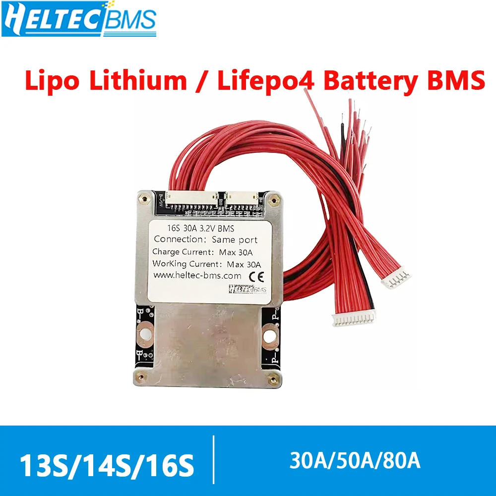 13S 14S 16S BMS lifepo4 battery 30A 50A 80A Lipo lithium /Lifepo4  battery BMS 48V 13S 60V battery management system