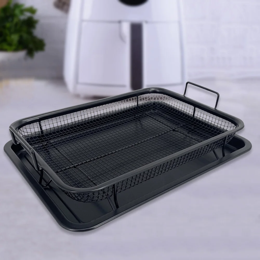 Stainless Steel French Fries Basket Heat-resistance Square Chips Fry Baskets Multi-function Western Snacks Air Fryer Accessories
