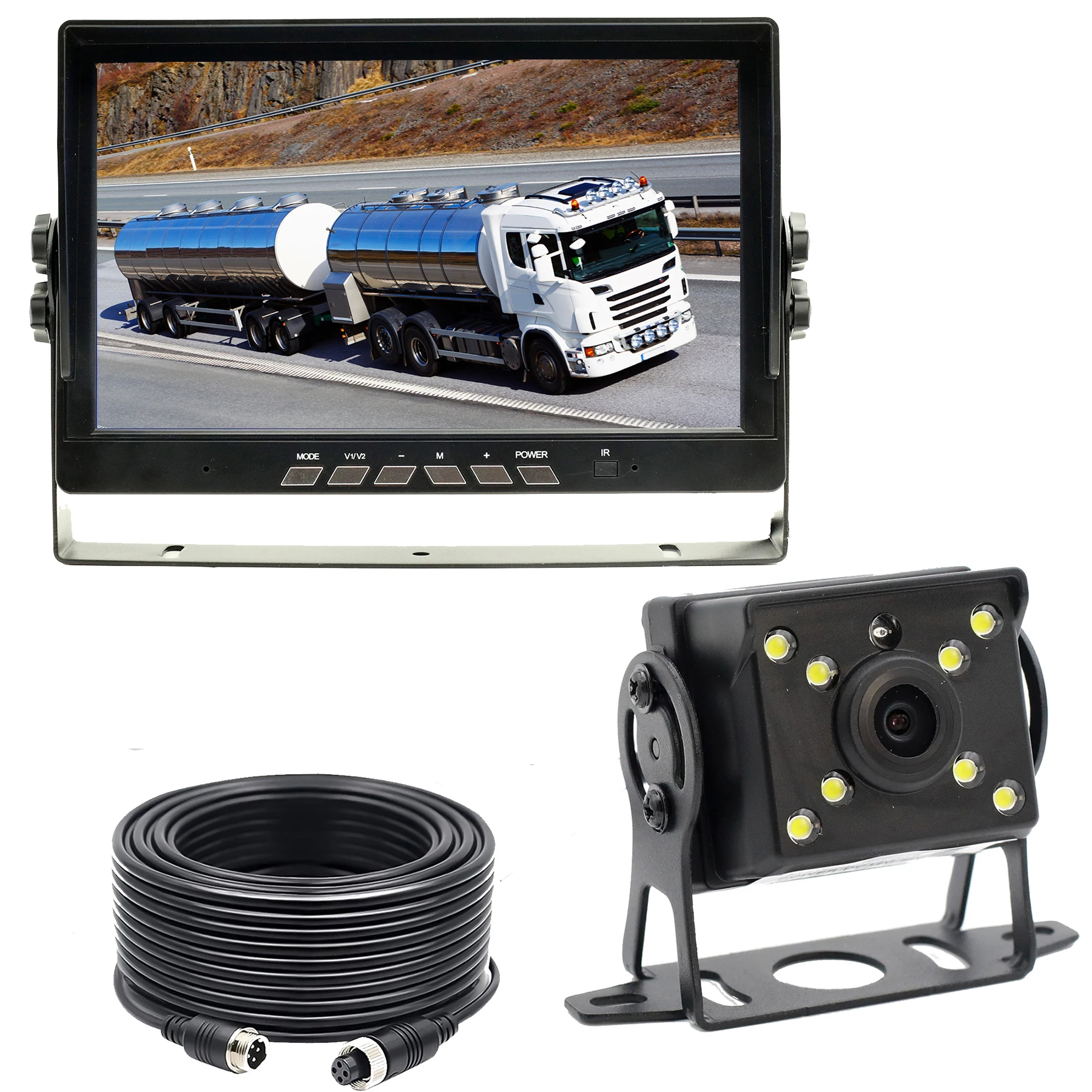7'' IPS AHD DVR Monitor 1024X600 1080P IP69 Dash Camera Reversing Rearview Camera For Truck Bus RV Car Wired Backup Camera Kit