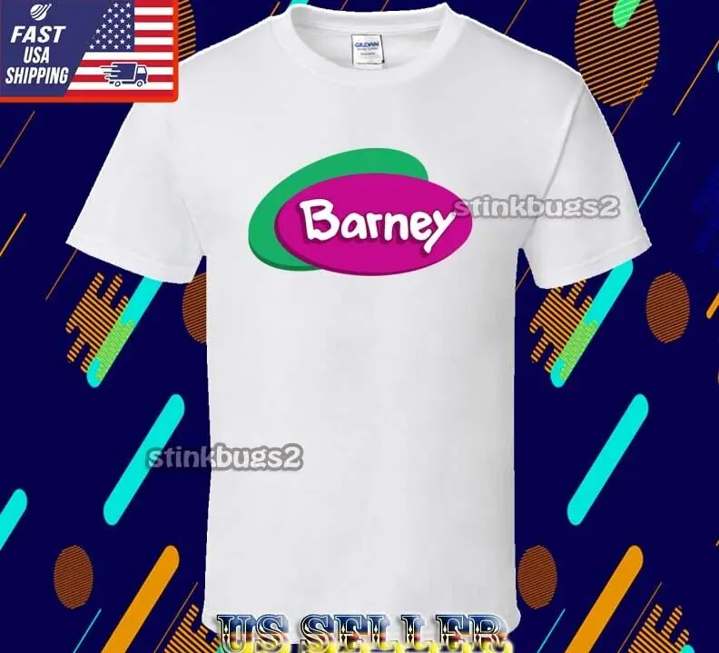 NEW SHIRT BARNEY LOGO RACING T-SHIRT UNISEX FUNNY AMERICAN USA SIZE S-5XL