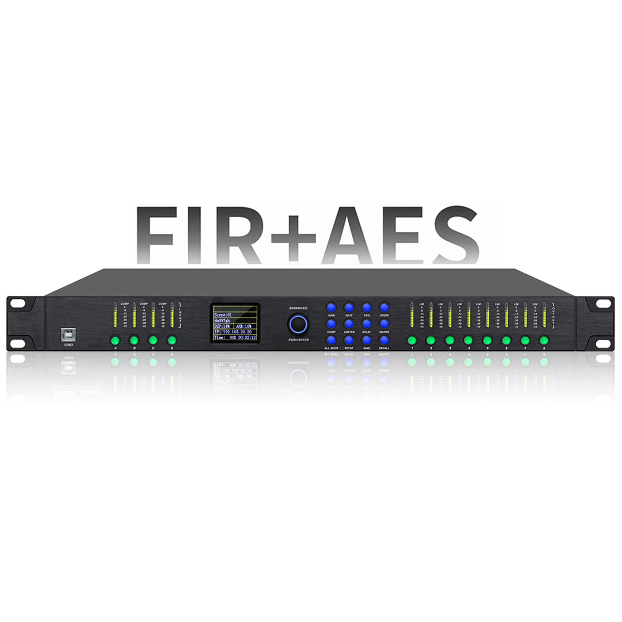 Paulkitson-Efeitos De Processador De Áudio Digital De Palco Profissional, DPA0408RTS, DSP de 32 bits, com Saída De Entrada FIR AES, Equipamento Altifalante