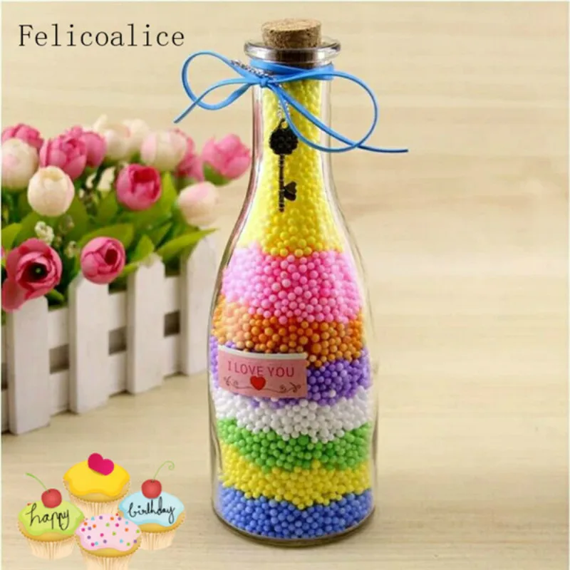 15g 2.5-3.5mm Mini Colorful Round Foam Balls Crystal Bottle Decoration Pillow/Sofa Filler Styrofoam Balls Colored Foam Balls