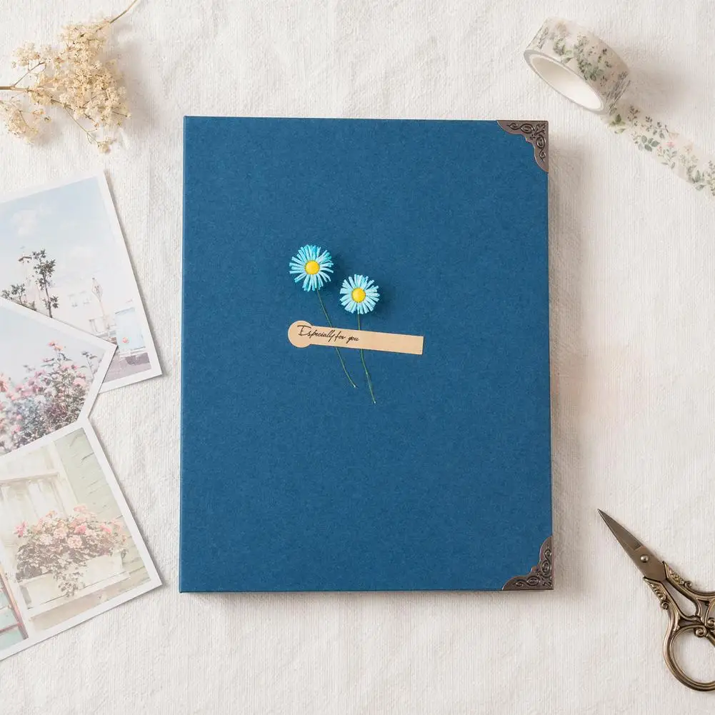 Diy Photo Album Blank Cardboard Photo Book Sunflower Diy Scrapbook Album Thick Blank Pages Photo Memory Book Handmade for Travel
