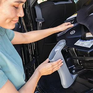 Rear-facing recline flip foot allows for great installation angles with ease