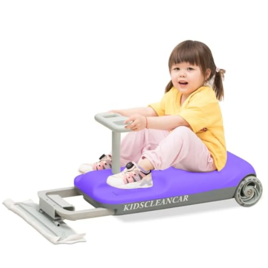 

12V Ride-On Car for Ages 3+, Steel Frame, Red, 3-in-1 Gokart with Soft-Start, 5-Speed Adjustable, Detachable Mop, Rechargeable