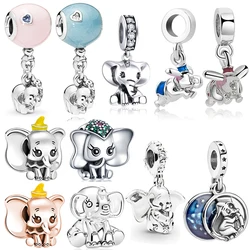 Disney Charms Bracelet Women Anime Hot Air Balloon Dumbo Dangle Girls DIY Cartoon Little Flying Elephant Beads for Bijoux Making