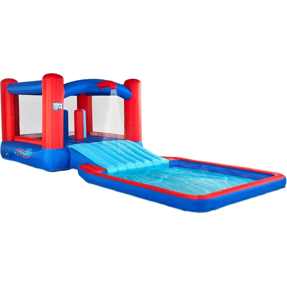 Slide N' Splash Bounce House Iatable Water Slide Park – Resistente per divertimento all'aria aperta, ampio scivolo e piscina antispruzzo