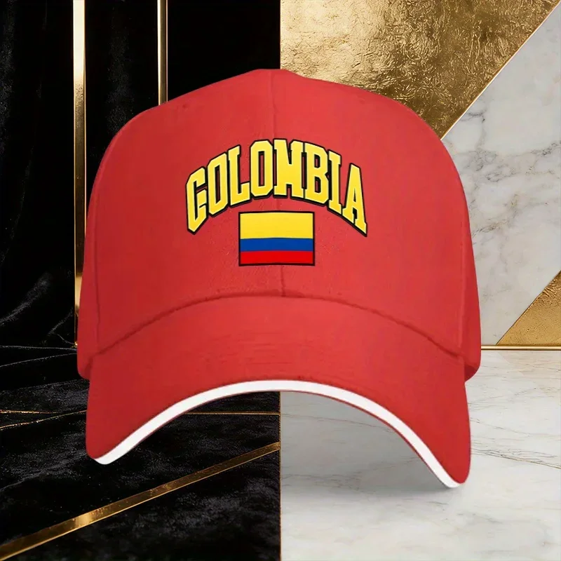A Minimalist Baseball Cap Featuring 'Colombia', Perfect For Couples And Outdoor Sun Protection. This Stylish Hat Is A Must-Have