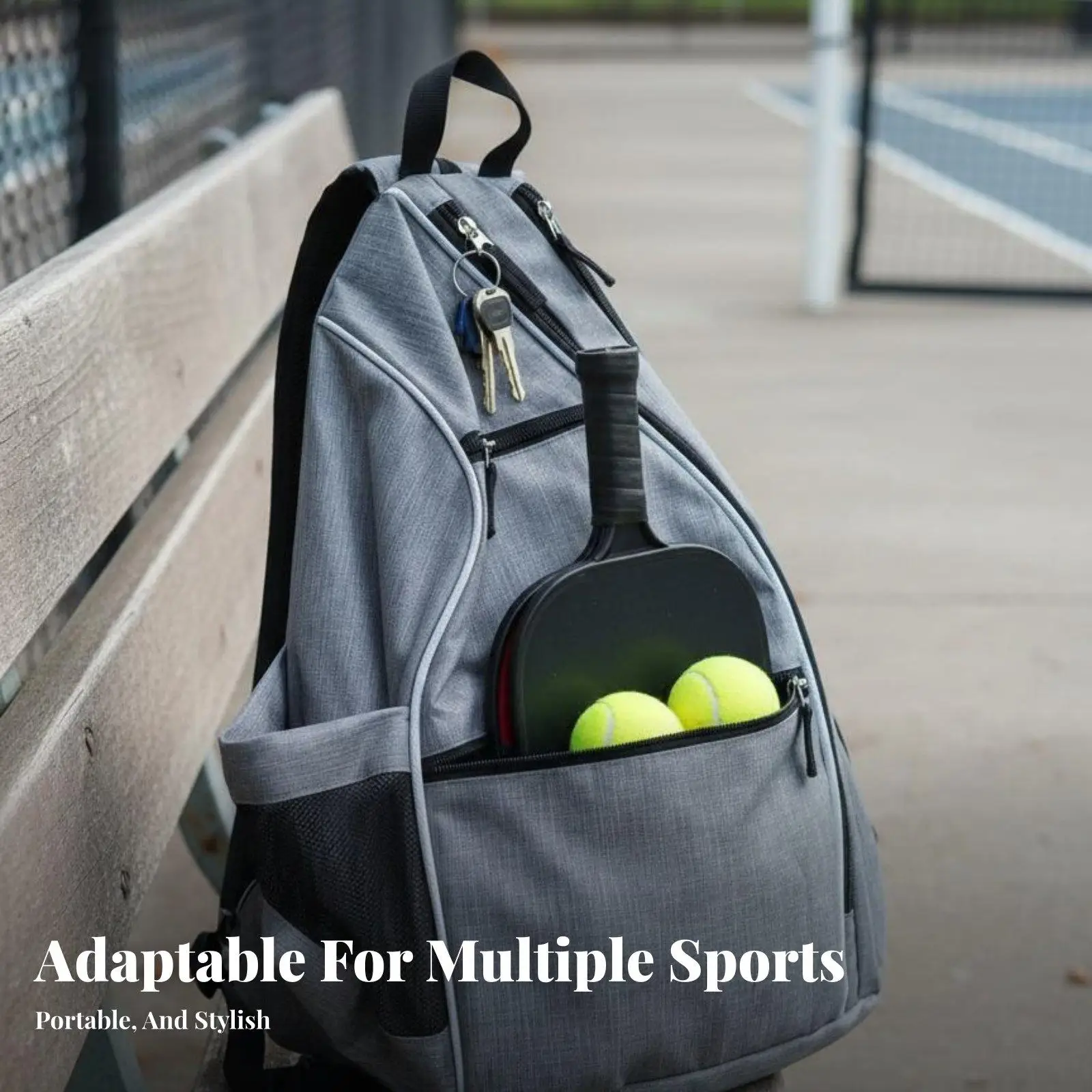 Pickleball Shoulder Bag Large Capacity Crossbody Pickleball Bag Tennis Racket