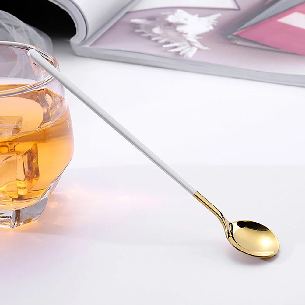 

8Pcs Stainless Steel Coffee Spoons Long Handle Mirror Polished Dessert Cake Spoons for Wedding Housewarming Gift