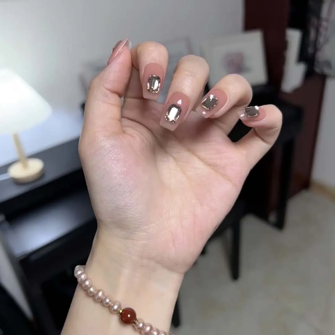 100PCS Octangle Crystal Nail Art Accessories Rhinestones Mini Diamond Stone Luxury Flatback Gems for 3D Nails Decoration