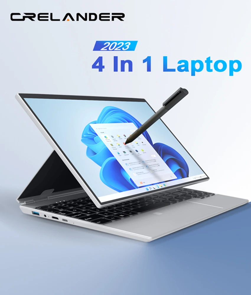 CRELANDER 2 w1 Tablet komputer Intel N5105 14 calowy ekran dotykowy 360 stopni obracający się RAM 16GB przenośny Laptop Notebook